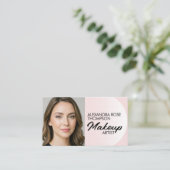 Blush Pink Pattern Makeup Artist Qr Social Icon 名刺 (スタンド正面)