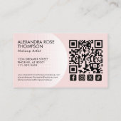 Blush Pink Pattern Makeup Artist Qr Social Icon 名刺 (裏面)