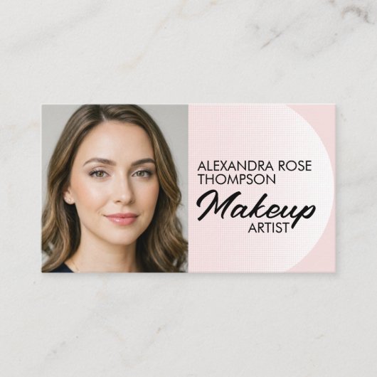 Blush Pink Pattern Makeup Artist Qr Social Icon 名刺 (正面)