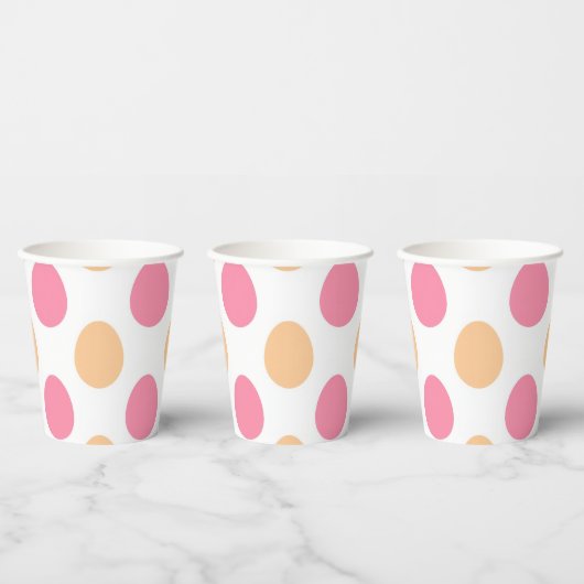 Blush Pink Peach Easter Eggs Paper Cups 紙コップ (複数)