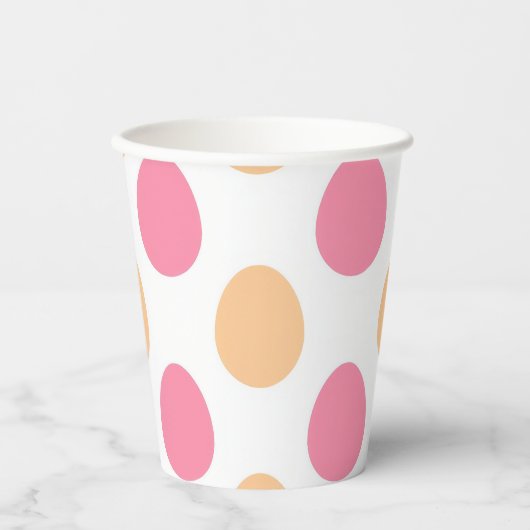 Blush Pink Peach Easter Eggs Paper Cups 紙コップ (正面)