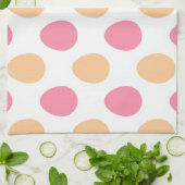 Blush Pink Peach Easter Eggs Pattern キッチンタオル (折り畳み)