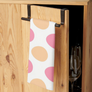 Blush Pink Peach Easter Eggs Pattern キッチンタオル