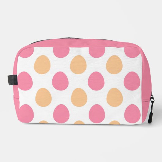 Blush Pink Peach Easter Eggs Pattern Toiletery Bag ドップキット (正面)