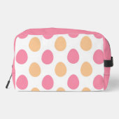 Blush Pink Peach Easter Eggs Pattern Toiletery Bag ドップキット (裏面)