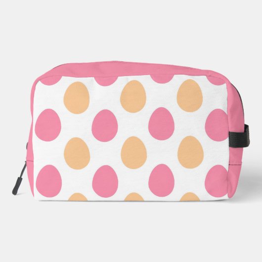 Blush Pink Peach Easter Eggs Pattern Toiletery Bag ドップキット (裏面)