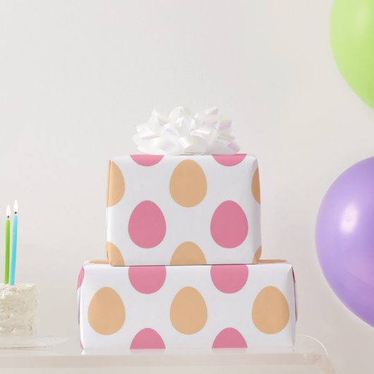Blush Pink Peach Easter Eggs Wrapping Paper ラッピングペーパー (パーティーギフト)