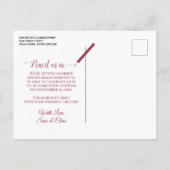 Blush Pink Peonies & Photo Wedding Save the Date 案内ポストカード (裏面)