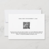 Blush Pink Peony Coral Red QR Code Wedding  出欠カード (裏面)
