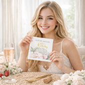 Blush Pink Peony Floral 18th Birthday スタンダードランチョンナプキン