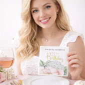 Blush Pink Peony Floral 21st Birthday スタンダードランチョンナプキン