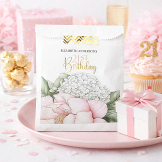 Blush Pink Peony Floral 21st Birthday  フェイバーバッグ