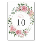 Blush Pink Peony Floral Frame Wedding  テーブルナンバー (正面)