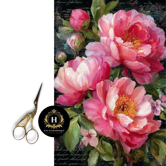 Blush Pink Peony Flower Decoupage 薄葉紙