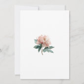 Blush Pink Peony Flower Elegant Botanical Wedding 招待状 (裏面)