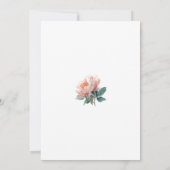 Blush Pink Peony Flower Elegant Botanical Wedding 招待状 (裏面)