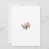 Blush Pink Peony Flower Elegant Botanical Wedding 招待状 (裏面)