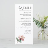 Blush Pink Peony Flower Elegant Dinner Wedding  メニュー (スタンド正面)