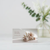 Blush Pink Peony Flower Photo 名刺 (スタンド正面)