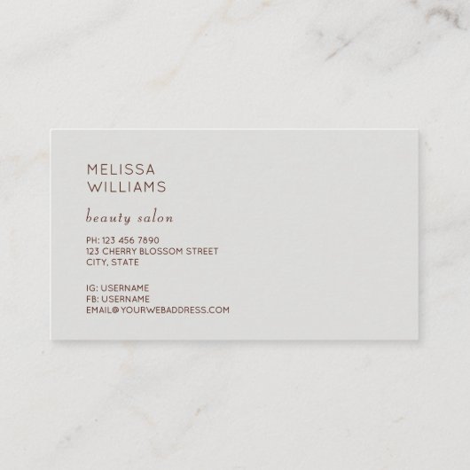 Blush Pink Peony Flower Photo 名刺 (裏面)