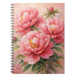 Blush Pink Peony Garden Floral ノートブック