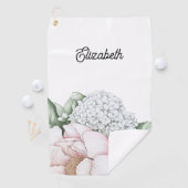 Blush Pink Peony Personalized ゴルフタオル (インサイチュ)