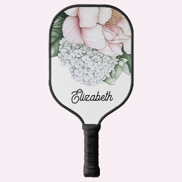 Blush Pink Peony Personalized ピックルボールラケット