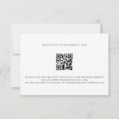 Blush Pink Peony QR Code Elegant Wedding  出欠カード (裏面)