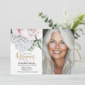 Blush Pink Peony Retirement Party Invitation 招待状 (スタンド正面)