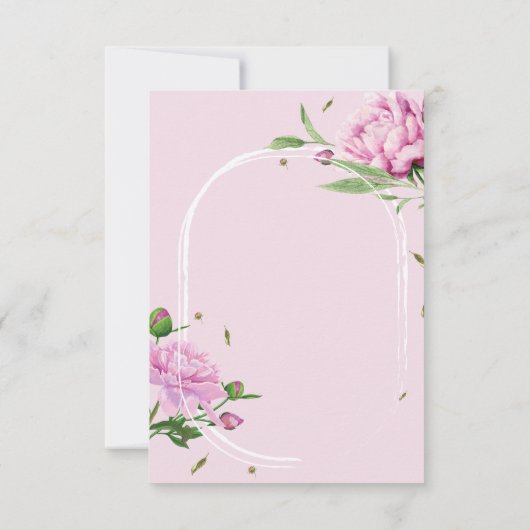 Blush Pink Peony Save the Date Card 招待状 (裏面)