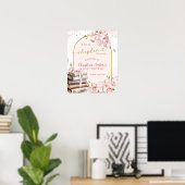 Blush Pink Peony Storybook Theme Bridal Shower ポスター (ホームオフィス)