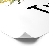 Blush Pink Peony Unplugged Wedding Sign ポスター (角)