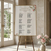 Blush Pink Peony Wedding Seating Chart Sign ポスター