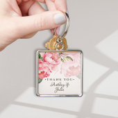 Blush Pink Peony Wedding Thank You Favor Keychain キーホルダー