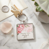Blush Pink Peony Wedding Thank You Favor Keychain キーホルダー