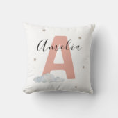 Blush Pink Personalized Baby Name Pillow Custom クッション (正面)