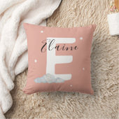 Blush Pink Personalized Baby Name Pillow Custom クッション (ブランケット)