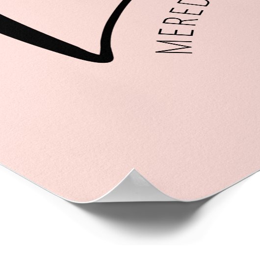 Blush Pink Personalized Boss Lady Logo ポスター (角)