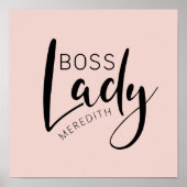 Blush Pink Personalized Boss Lady Logo ポスター (正面)