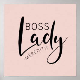 Blush Pink Personalized Boss Lady Logo ポスター
