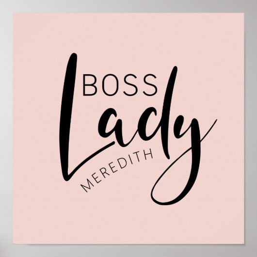 Blush Pink Personalized Boss Lady Logo ポスター (正面)