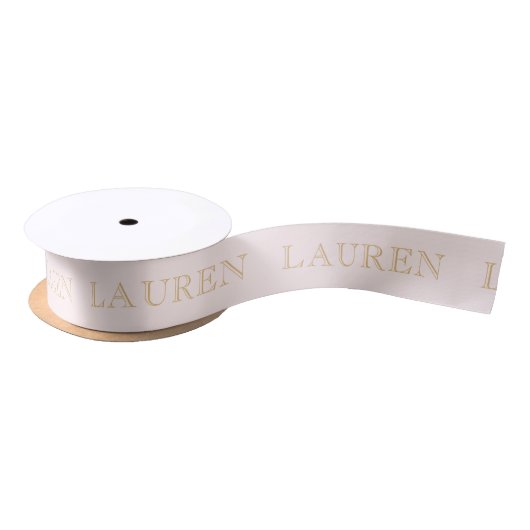 Blush Pink Personalized Name Ribbon サテンリボン (リール)