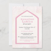 Blush Pink Personalized Ramadan Kareem Iftar 招待状 (正面)