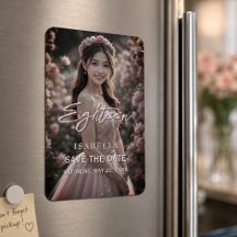 Blush Pink Photo 18th Birthday Save the Date