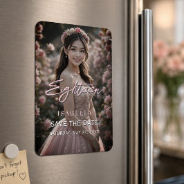 Blush Pink Photo 18th Birthday Save the Date マグネット