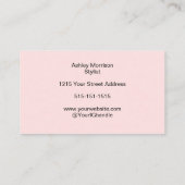 Blush Pink Photo Black Script Hair Stylist  名刺 (裏面)