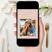 Blush Pink Photo Graduation party Save the Date セーブザデート