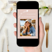 Blush Pink Photo Graduation Party Save the Date セーブザデート