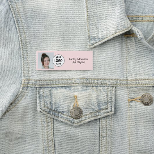 Blush Pink Photo Logo Stylist 名札 (インサイチュ)