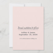 Blush Pink Photo Modern Script Save the Date セーブザデート (裏面)